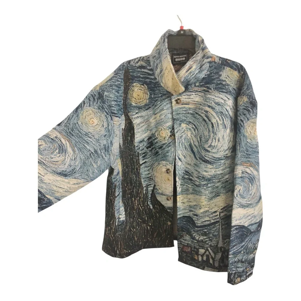 Van Gogh The Starry Night Sky jacket coat size large new‎